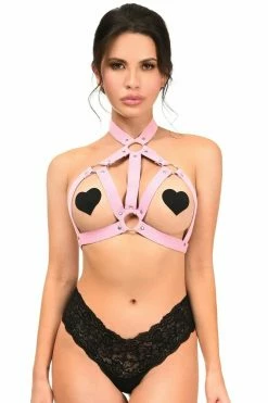 Daisy's Corsets Pretty In Pink Stretchy Harness Top -ravewonder store 0 32586b53 200e 40da abac ada6b6bc06ad