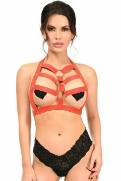 Daisy's Corsets Scarlet Ecstasy Stretchy Harness Top -ravewonder store 0 4b62edcc daff 43d5 9c78 72857fe49a39