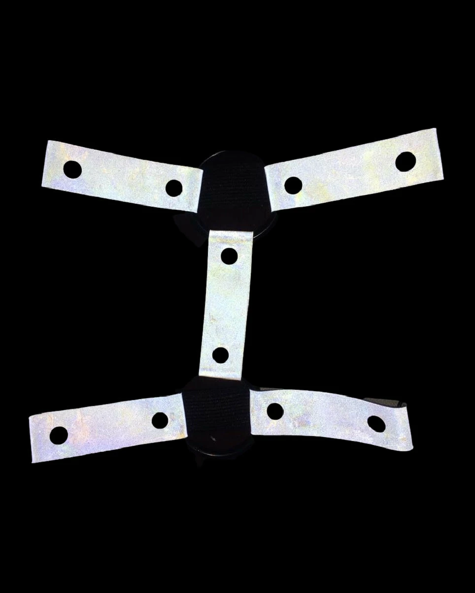 AE 1pc Flash Reflective Dual-Strap O-Ring Leg Garter 2 AE 1pc Flash Reflective Dual-Strap O-Ring Leg Garter - Image 2