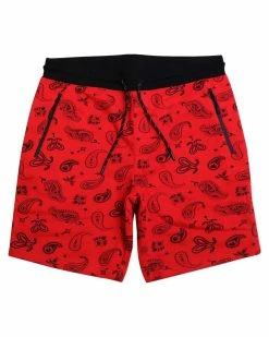 BJD Inc. Red Paisley Fleece Shorts -ravewonder store 0 dafdb55c 42e7 4107 9577 b837c3c14a38