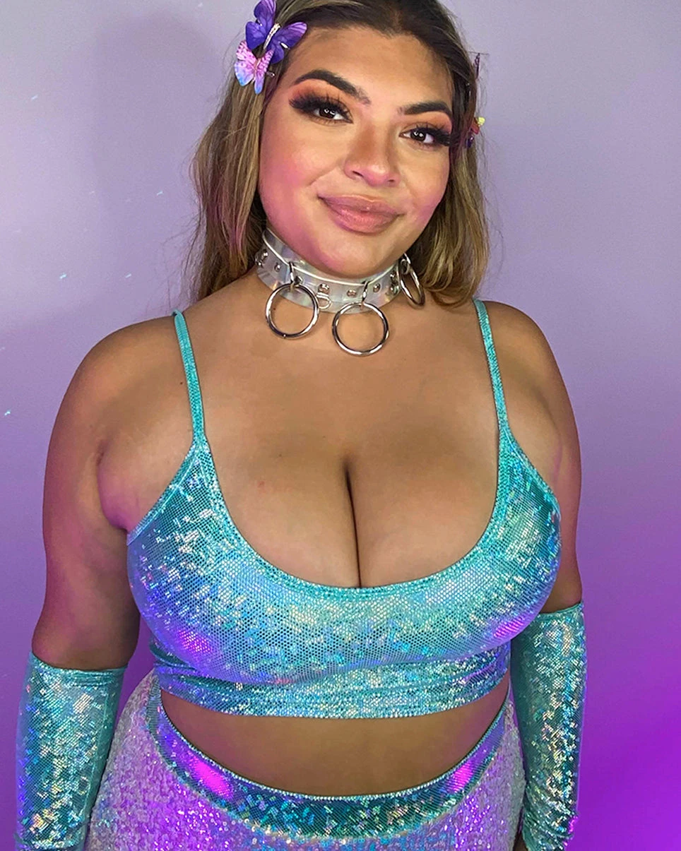 J. Valentine Holographic Spaghetti Strap Crop Top 4 J. Valentine Holographic Spaghetti Strap Crop Top - Image 2