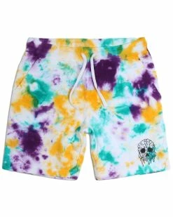 BJD Inc. Wax Skull Tie Dye Fleece Shorts -ravewonder store 11 7221b9e9 f2a4 4d8d 9bef cf5340cbc8e2