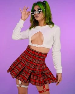 Daisy's Corsets Red Plaid Schoolgirl Skirt -ravewonder store 12 5c928822 3528 4ee8 a15f c32b722d8e1f