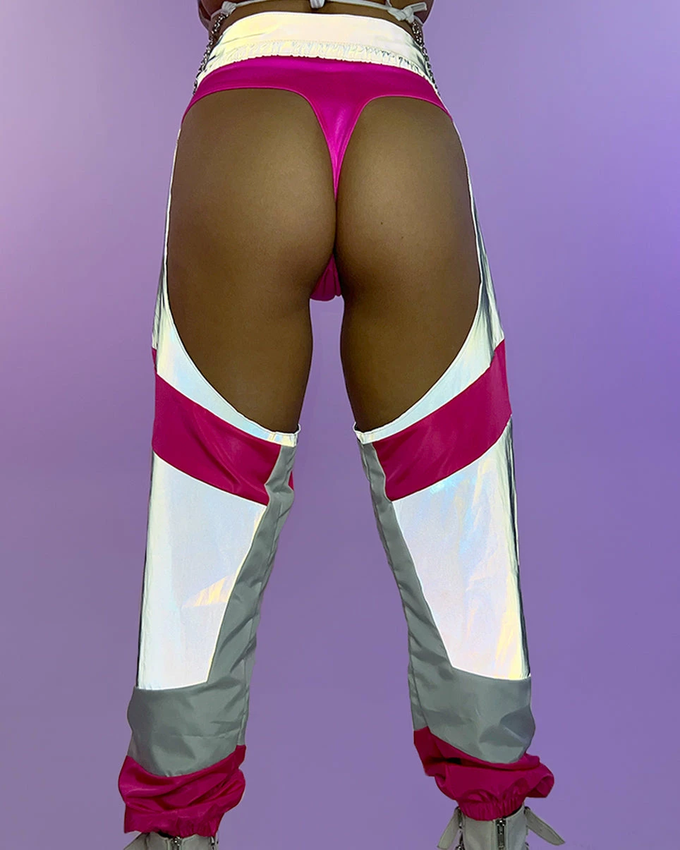 AE Trip The Light Pink Reflective Chaps 5 AE Trip The Light Pink Reflective Chaps - Image 3