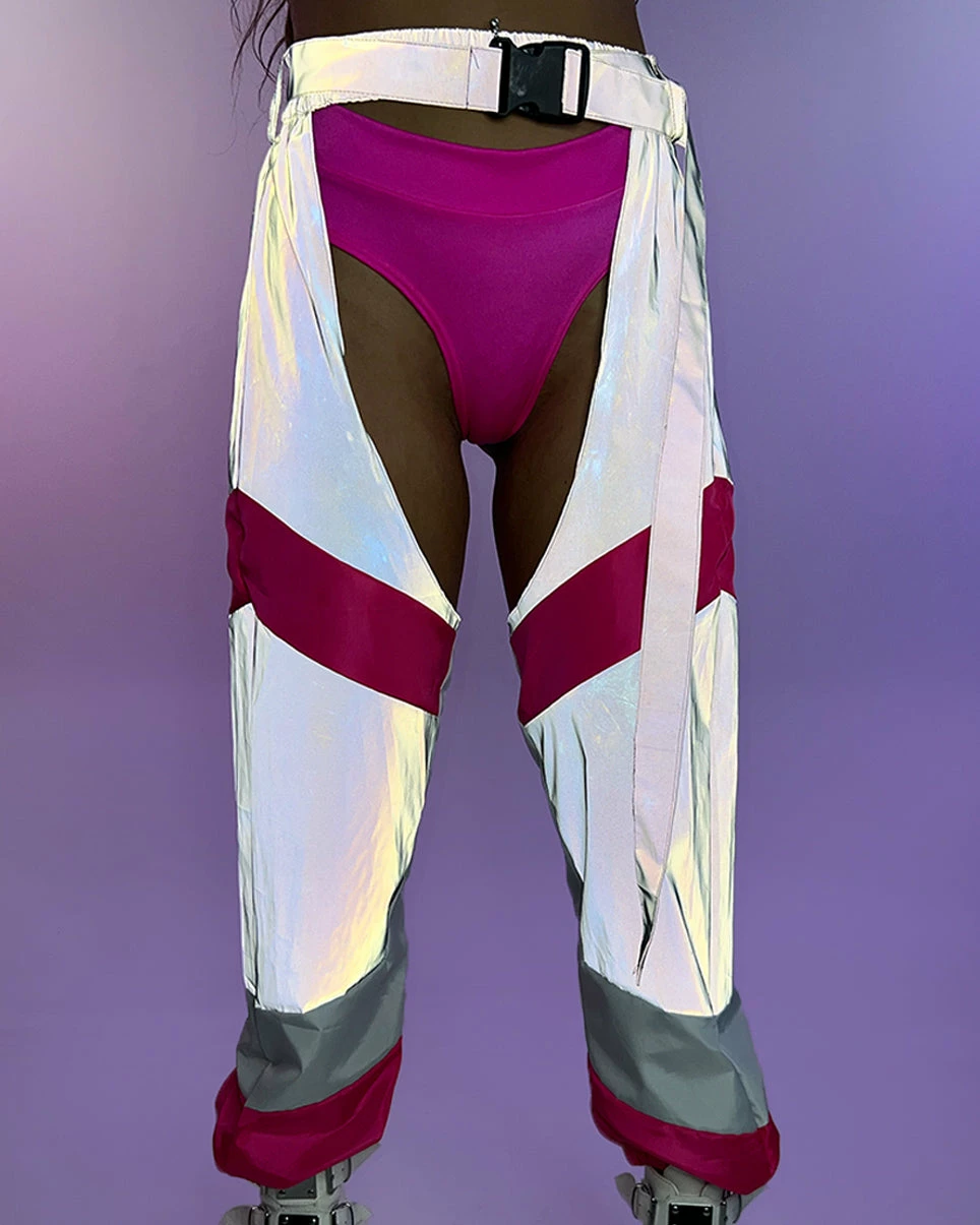 AE Trip The Light Pink Reflective Chaps 6 AE Trip The Light Pink Reflective Chaps - Image 4