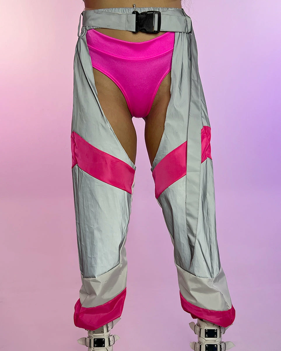 AE Trip The Light Pink Reflective Chaps 4 AE Trip The Light Pink Reflective Chaps - Image 2