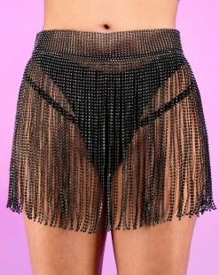 AE Black Bejeweled Cover Up Skirt