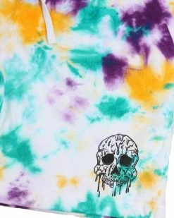 BJD Inc. Wax Skull Tie Dye Fleece Shorts -ravewonder store 1 10c34c9c 2fd1 4d4d 8c6a 2816a0d2dbec