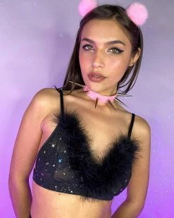 OhYes Fashion Bubble-icious Sheer Fur Bralette -ravewonder store 1 953a3b98 8037 4b98 9a68 27a41c8d4abd