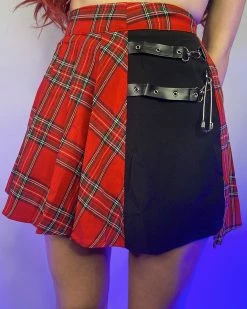 AE E-Girl Red Plaid Skirt
