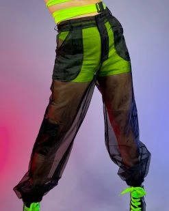 AE Black Sheer Ambition Organza Pants -ravewonder store 1copy