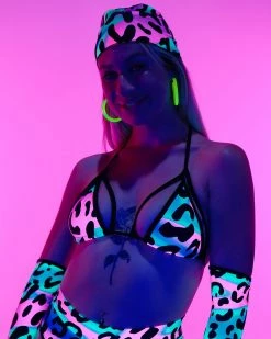 Elizabeth Acid Jungle Cage Bikini Top