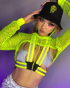 AE Danger Zone Neon Reflective Buckle Vest -ravewonder store 23 0c0ca7ba 9902 4008 8c82 3c126ad39dc7