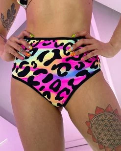 Elizabeth Acid Jungle High Waist Thong Bottoms