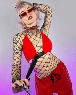 Shark Red Click It Or Ticket Buckle Top