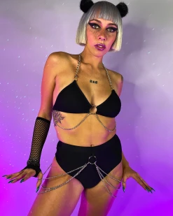 OhYes Fashion Say A Prayer Cascading Chain High Waist Bottoms -ravewonder store 29 7451dc54 e174 4a74 82f1 926c3a3a8018