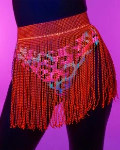 AE Orange Bejeweled Cover Up Skirt