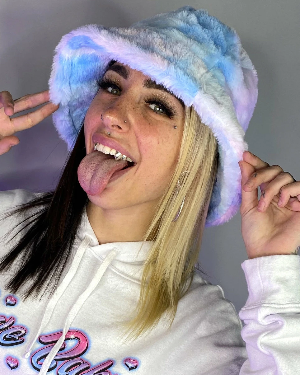 AE Tie Dye Plush Furry Bucket Hat 4 AE Tie Dye Plush Furry Bucket Hat - Image 2