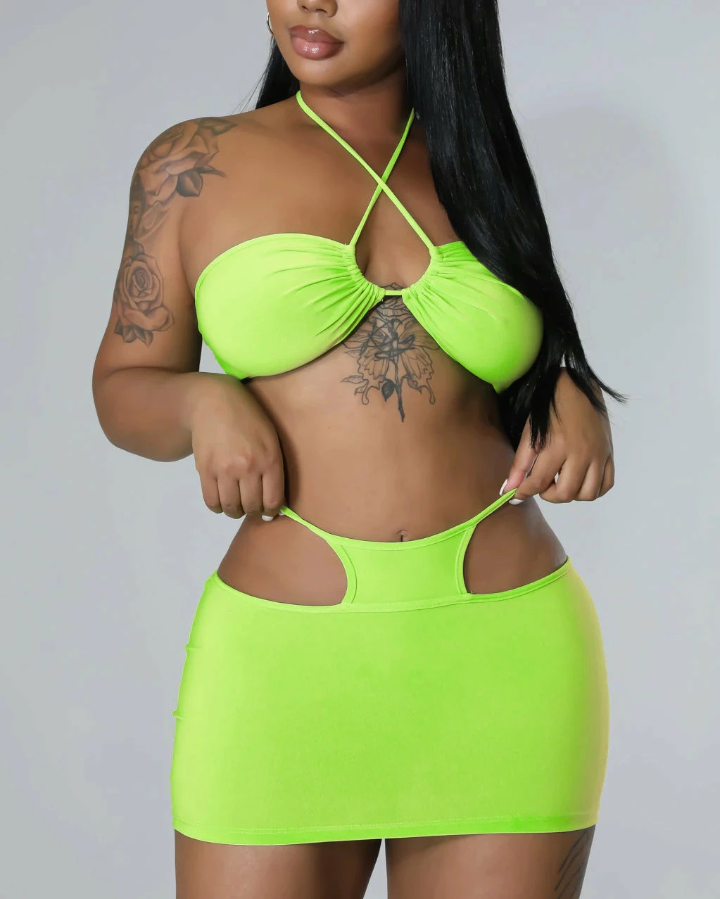 AE Neon Lime Kandi 2pc Skirt Set 9 AE Neon Lime Kandi 2pc Skirt Set - Image 9