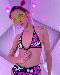 Elizabeth Acid Jungle Bikini Tie Top