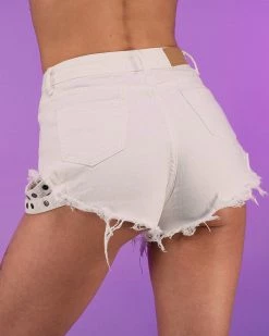 AE Studded & Stunnin' White Denim Shorts -ravewonder store 32 0938c728 dee7 4134 b483 73a68f7bd852