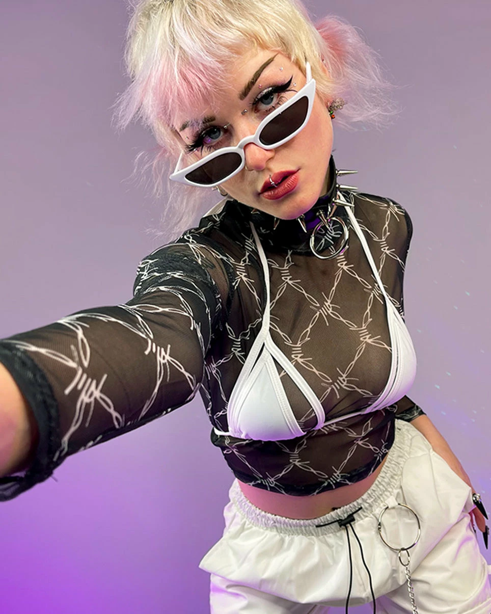 AE Barbed Bish Mesh Crop Top 1 AE Barbed Bish Mesh Crop Top