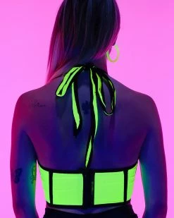 Daisy's Corsets Green Hazard Corset Halter Top -ravewonder store 34 48b02a88 00de 4580 8502 4fcf132667ed