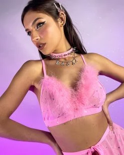 OhYes Fashion Bubble-icious Sheer Fur Bralette -ravewonder store 34 4e6ce6d9 ea6f 430e b940 7e24d87f4718