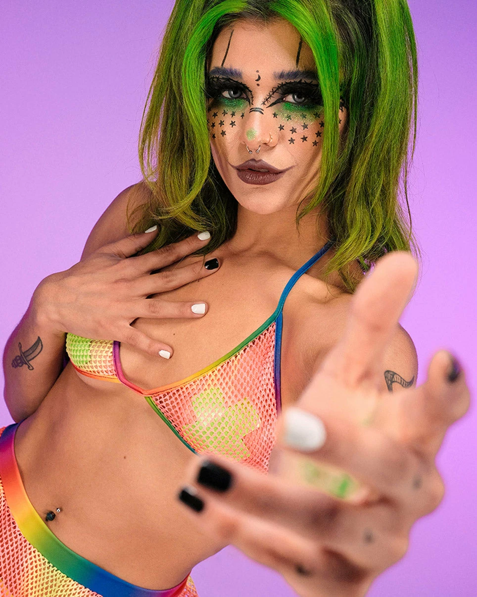 Roma Rainbow Raver Fishnet Bikini Top 10 Roma Rainbow Raver Fishnet Bikini Top - Image 8