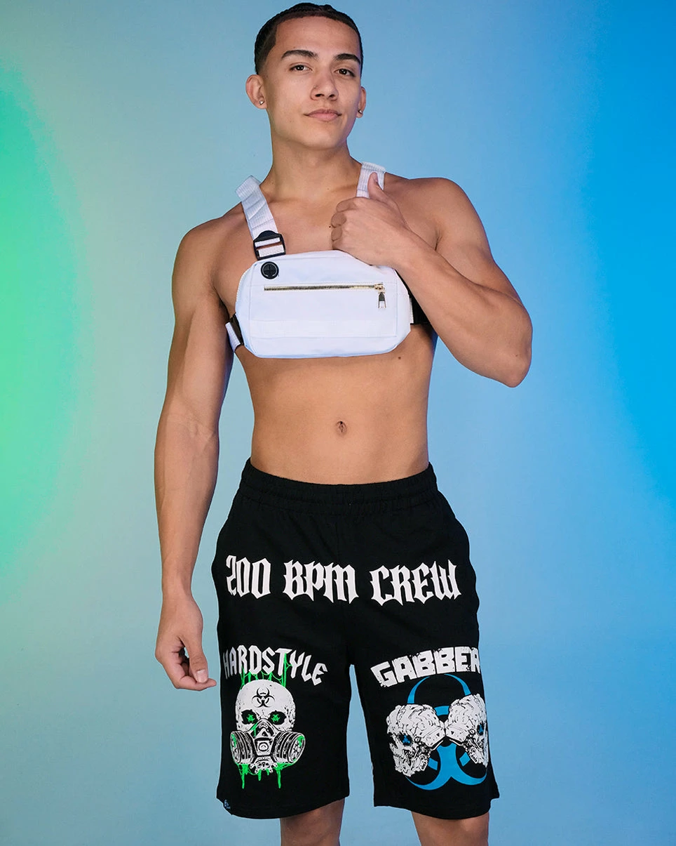 Jarmoo Biohazard Hardstyle Blacklight Green Basketball Shorts 5 Jarmoo Biohazard Hardstyle Blacklight Green Basketball Shorts - Image 3