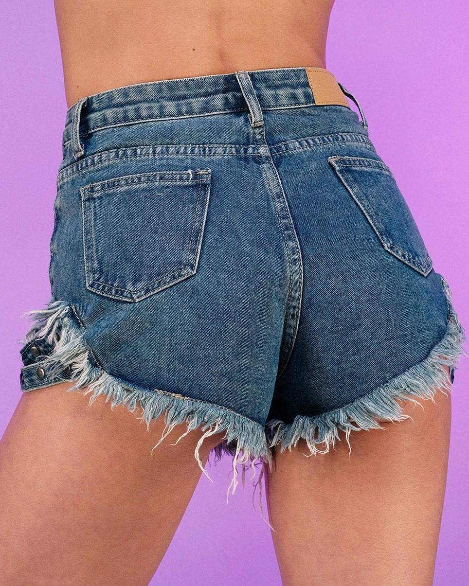 AE Studded & Stunnin' Blue Denim Shorts 3 AE Studded & Stunnin' Blue Denim Shorts - Image 3