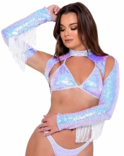Roma Lavender Sugar Nova Fringe Shrug 12 Roma Lavender Sugar Nova Fringe Shrug -ravewonder store 3713 6013 6102 Lav
