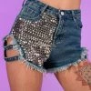 AE Studded & Stunnin' Blue Denim Shorts