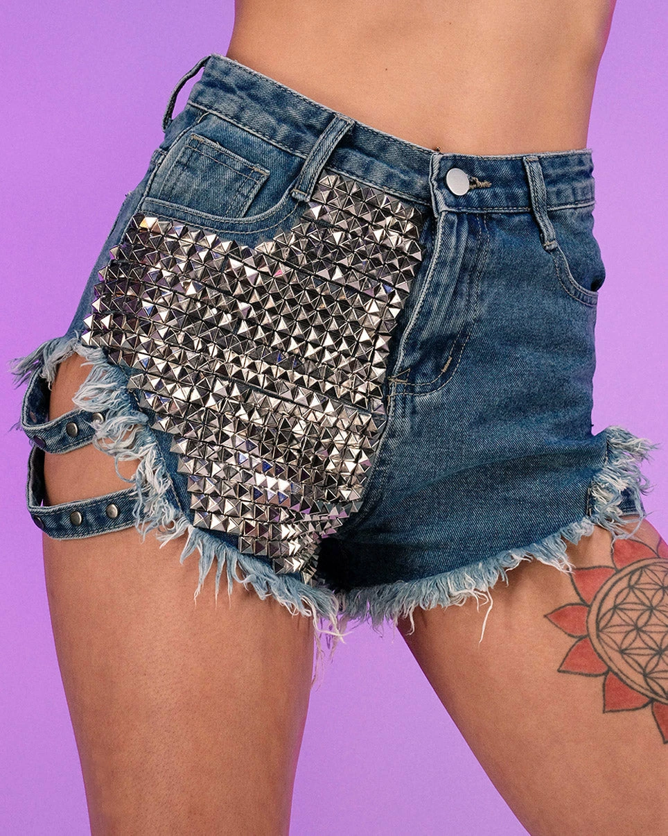 AE Studded & Stunnin' Blue Denim Shorts 1 AE Studded & Stunnin' Blue Denim Shorts