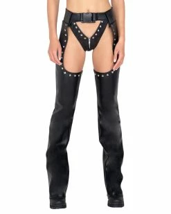 Roma Calling The Shots Studded Faux Leather Chaps