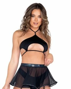 Roma Candy Lane Underboob Cutout Tie Top -ravewonder store 3981 6039 6010 Blk efa693e4 5c2e 4dca 9d18 0b6a1eb2cabe