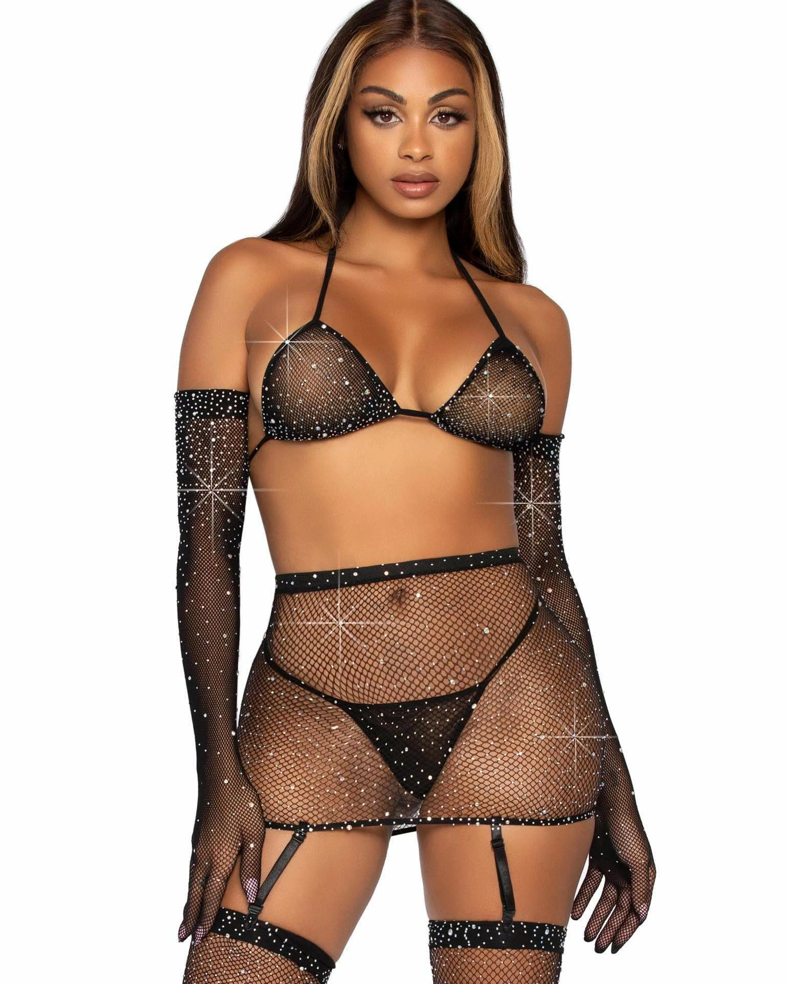 Leg Avenue Starlight Sparkle 5pc Fishnet Set 12 Leg Avenue Starlight Sparkle 5pc Fishnet Set - Image 12