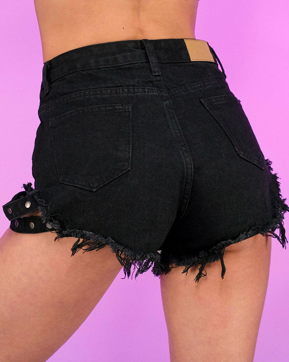 AE Studded & Stunnin' Black Denim Shorts 3 AE Studded & Stunnin' Black Denim Shorts - Image 3