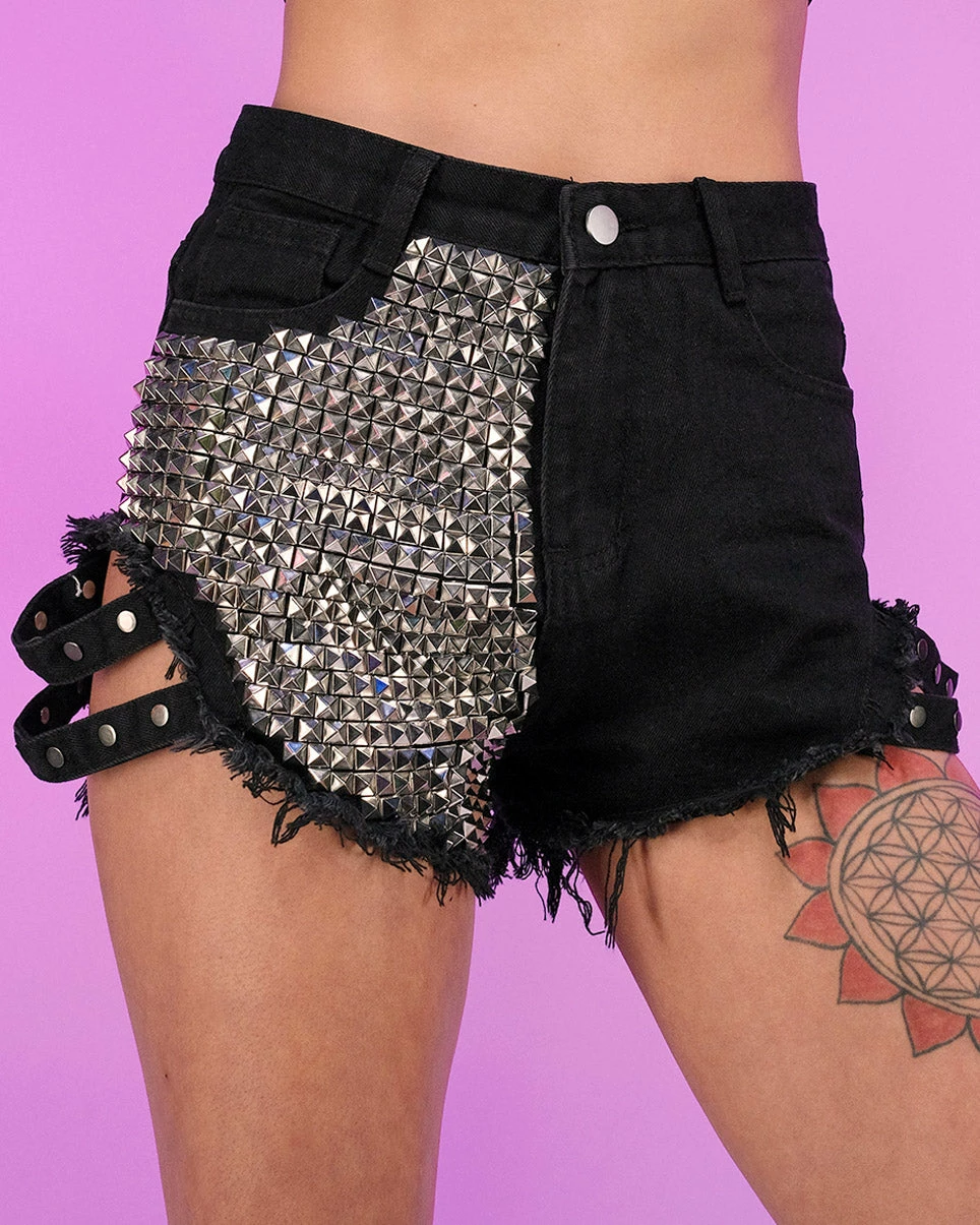 AE Studded & Stunnin' Black Denim Shorts 1 AE Studded & Stunnin' Black Denim Shorts