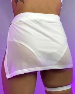 OhYes Fashion White Pray For Me Mesh Skirt -ravewonder store 44 08c02500 3996 4629 94b7 c885a4fd9ba8