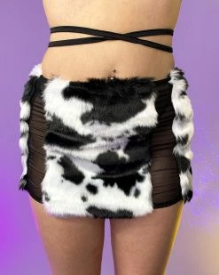 OhYes Fashion Udderly Yours Cow Fuzzy Mini Skirt -ravewonder store 4 706e68b1 7315 4c9c 8116 d05f166ffb4d