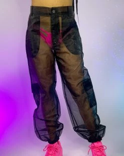 AE Black Sheer Ambition Organza Pants -ravewonder store 4 920b567e c6eb 4bc5 b164 d2ff89d3cb6b