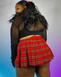 Daisy's Corsets Red Plaid Schoolgirl Skirt -ravewonder store 4 9b224e88 d656 4497 8e36 974db737f0af
