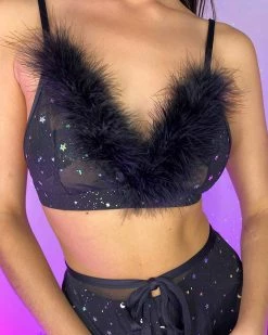 OhYes Fashion Bubble-icious Sheer Fur Bralette -ravewonder store 4 9dd27c21 7844 43c9 90a6 3ddc3de662c0