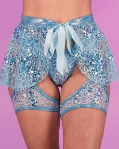 J. Valentine Aqua Sequin Net Tie Skirt -ravewonder store 4 dede87fa 6bb6 481e a77d 54b1b1081620