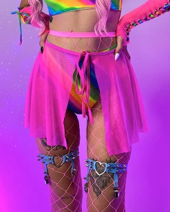 Bodyzone Spin Me Round Mesh Tie Skirt -ravewonder store 50