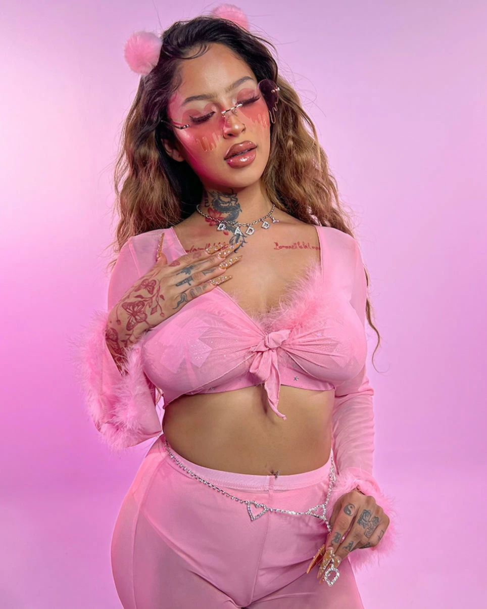 AE Bubble-icious Sheer Front-Tie Top 5 AE Bubble-icious Sheer Front-Tie Top - Image 5