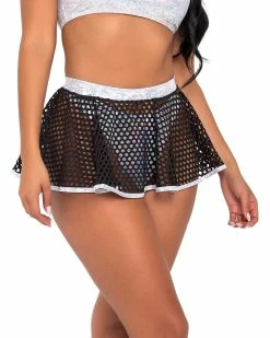 Roma Bass Drop Fishnet Mini Skirt -ravewonder store 6071 6072 W 6077 B 2