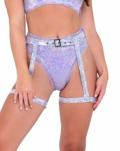 Roma Lilac Aura Garter Belted Shorts -ravewonder store 6071 6074 Lav