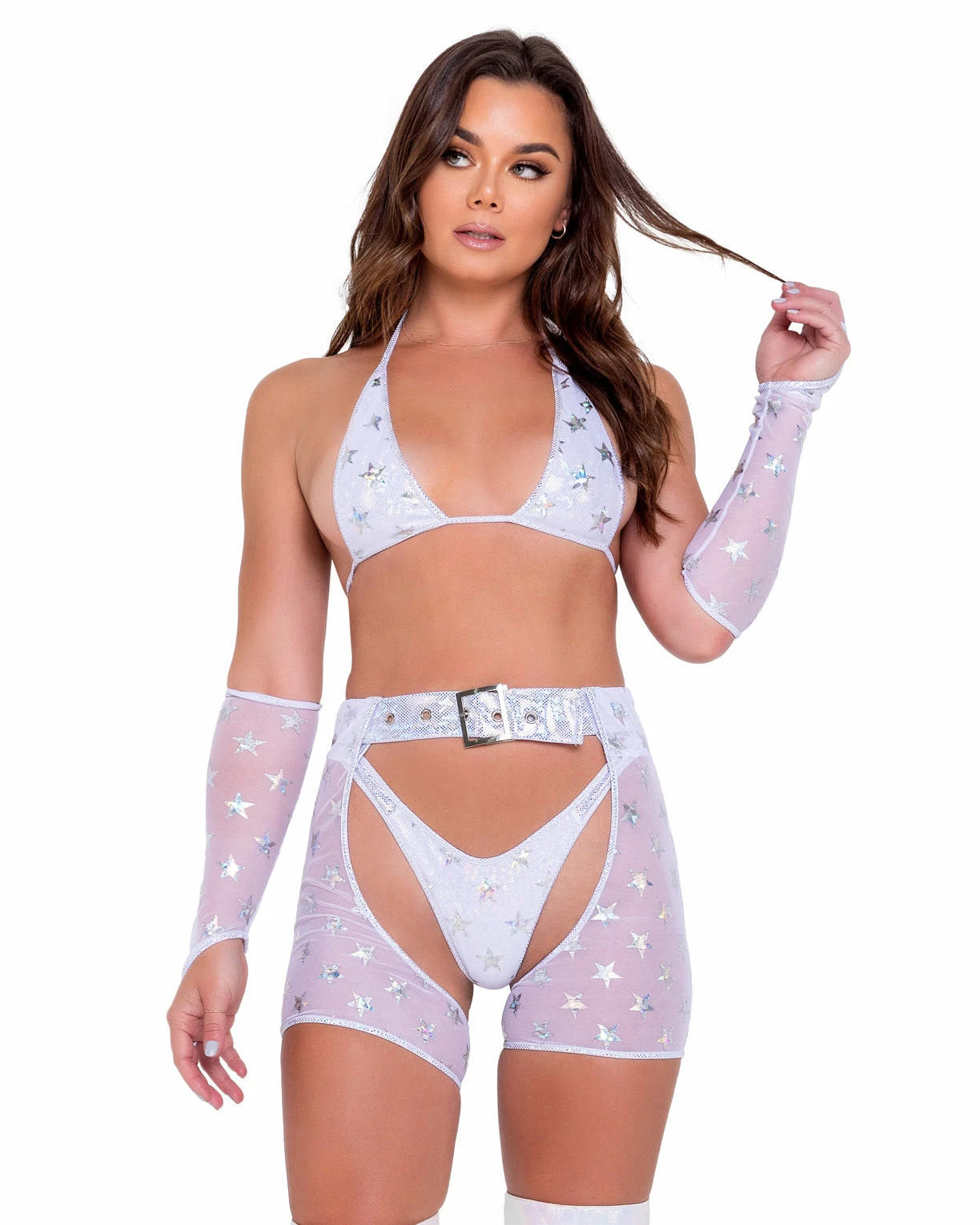 Roma White Cosmic Stardust Bikini Tie Top 7 Roma White Cosmic Stardust Bikini Tie Top - Image 5
